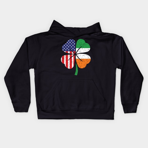 Irish American Flag St Patricks Day Beer Tee Gift Shamrock Kids Hoodie by biNutz